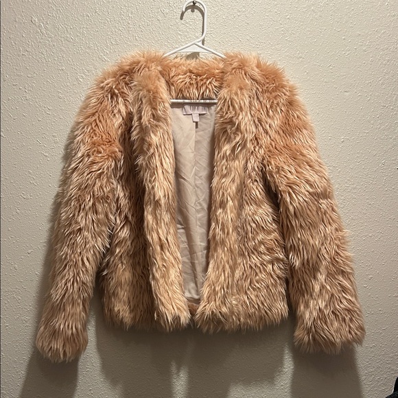 Chelsea28 Jackets & Blazers - Chelsea28 Plush Faux Fur Coat in Beige